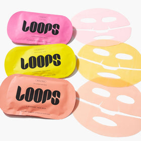 Three LOOPS face masks laid out flat