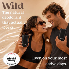 Three scent refills for Wild Natural Deodorant in Fresh Cotton, Ocean Mist, and Thunderstorm
