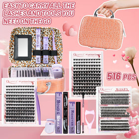 Three trays of individual lashes in various styles