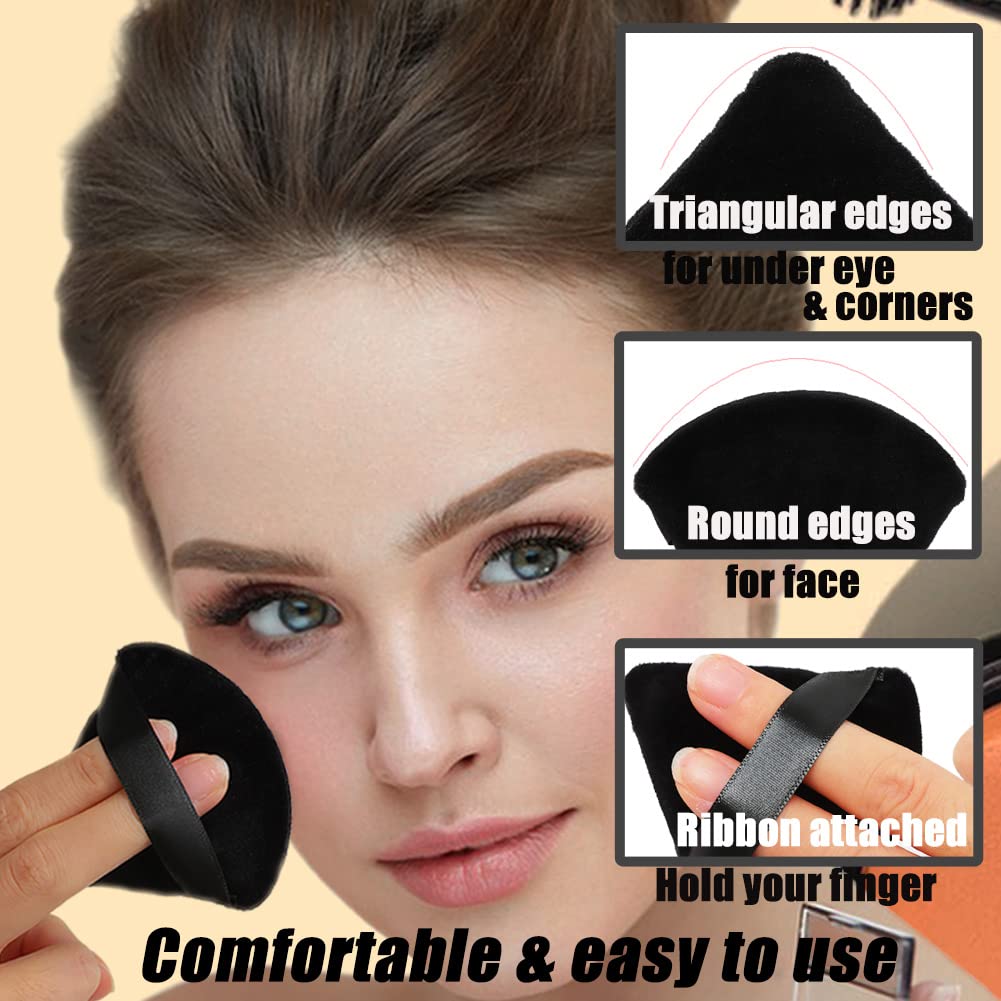 Three triangle powder puffs from Ocim, black