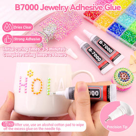 Three tubes of B7000 clear jewelry glue for crafting