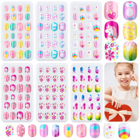 Thrilez 144 pieces press on nails for kids with assorted designs