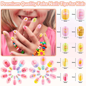 Thrilez press on nails applied on children's hands
