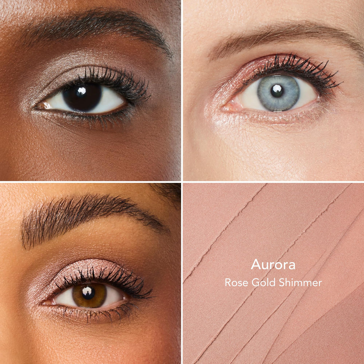 Thrive Causemetics Brilliant Eye Brightener Stick Rose Gold Shimmer swatch on skin