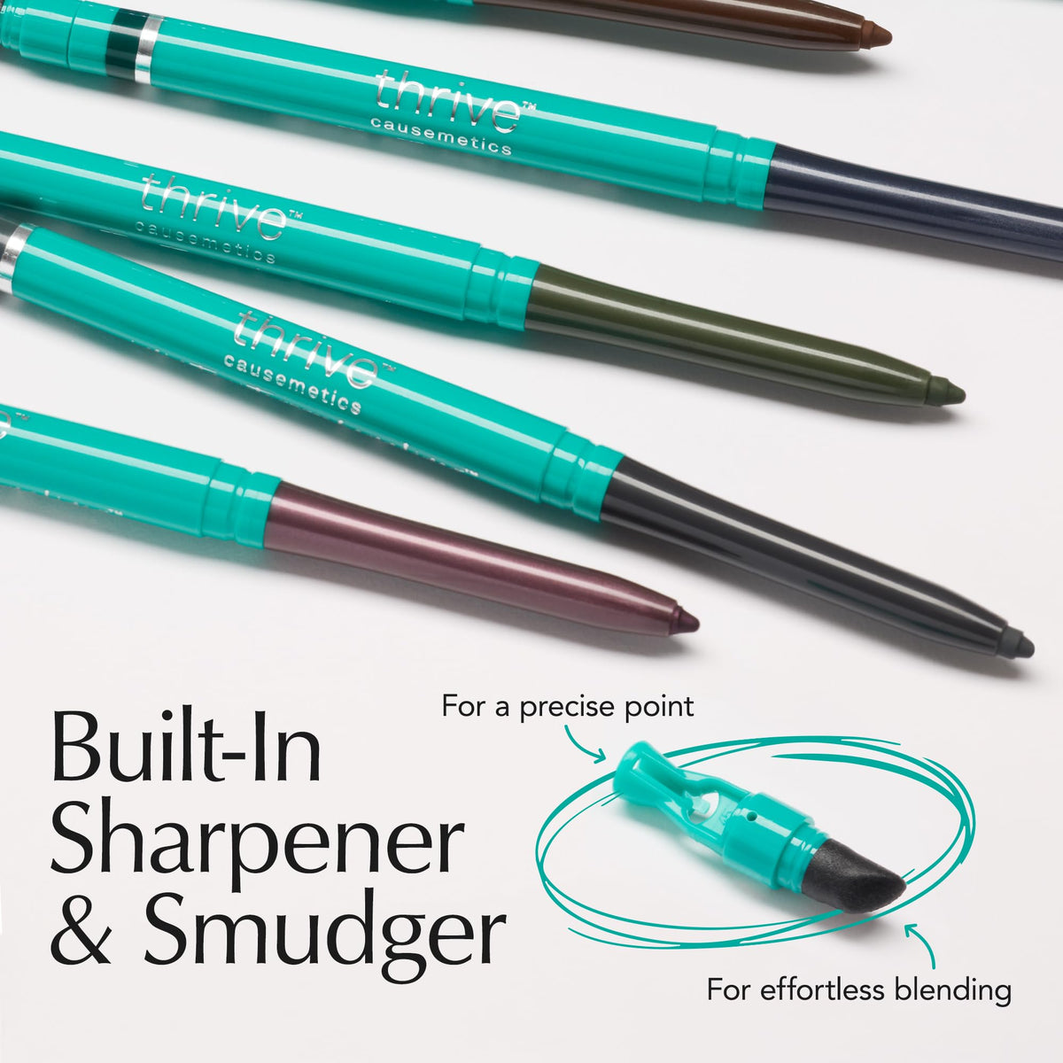 Thrive Causemetics Infinity Waterproof Eyeliner Pencil, Brown Matte swatch on skin