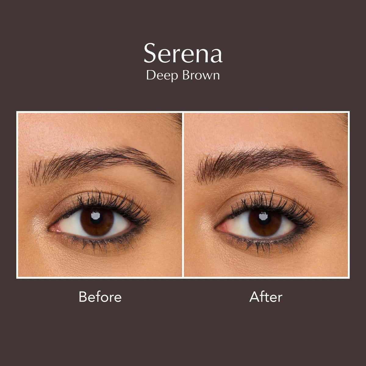 Thrive Causemetics Instant Brow Fix Eyebrow Gel Deep Brown applied on brows