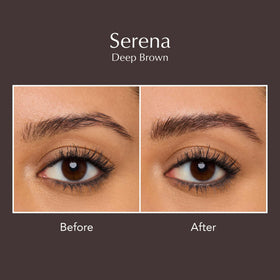 Thrive Causemetics Instant Brow Fix Eyebrow Gel Deep Brown applied on brows