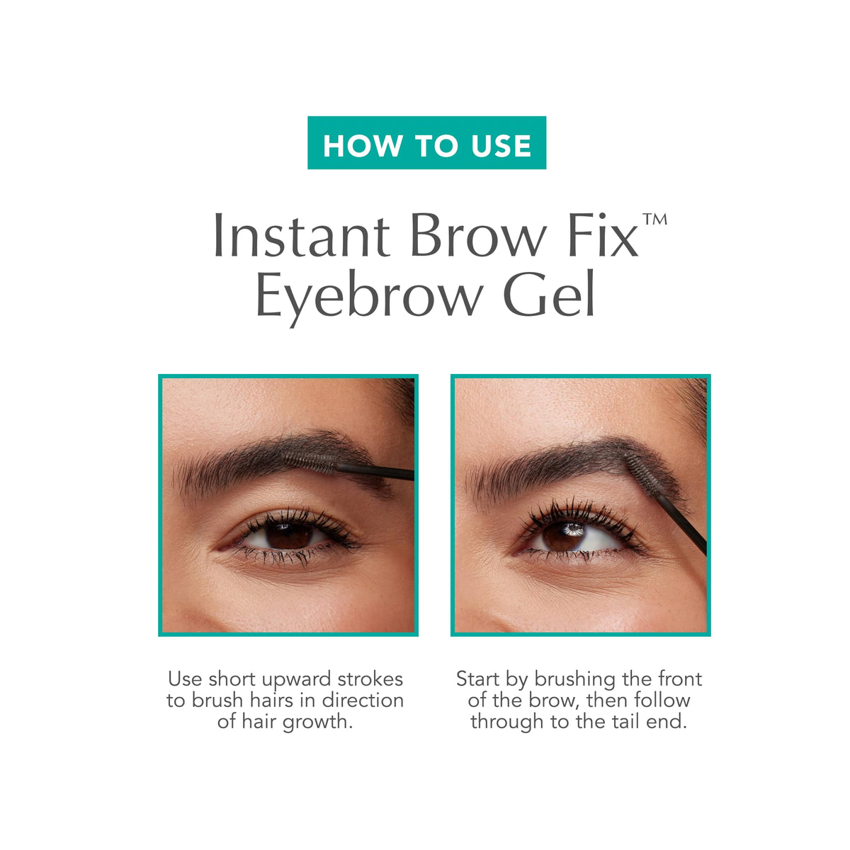 Thrive Causemetics Instant Brow Fix Eyebrow Gel Deep Brown swatch on skin