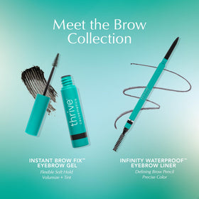 Thrive Causemetics Instant Brow Fix Eyebrow Gel Deep Brown with other beauty products