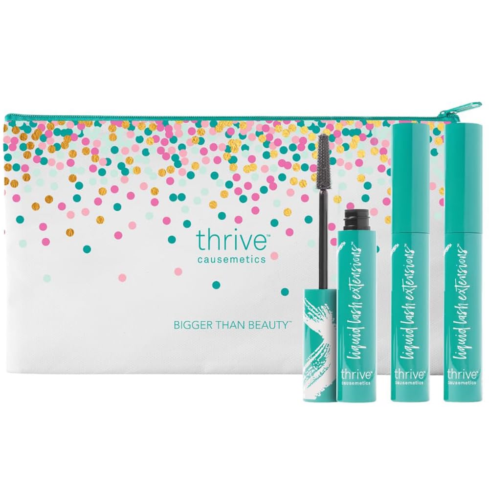 Thrive Causemetics Liquid Lash Extensions Mascara 3 Pack in Charcoal Grey front view
