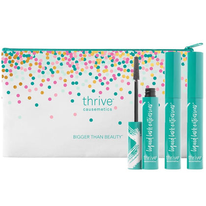 Thrive Causemetics Liquid Lash Extensions Mascara 3 Pack in Charcoal Grey front view
