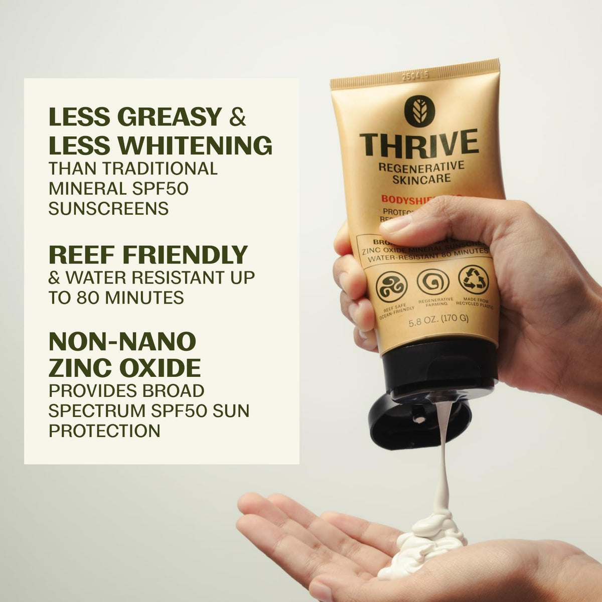 Thrive Natural Care Reef Safe Sunscreen SPF50 back view