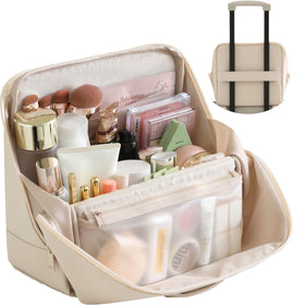 tianzong Travel Makeup Bag X-Large Cream front view