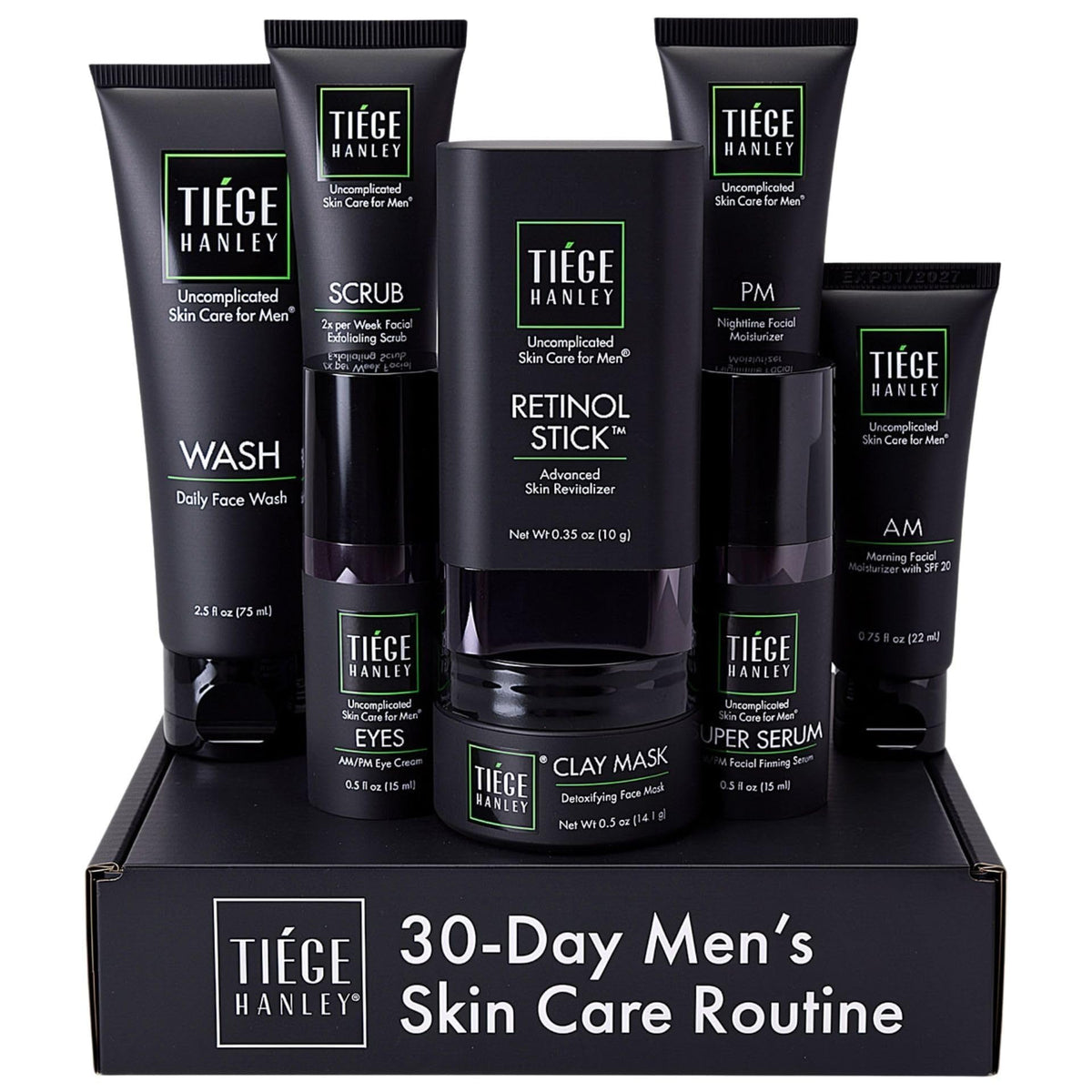 Tiege Hanley Rejuvenation Men's Skin Care Set packaging front view