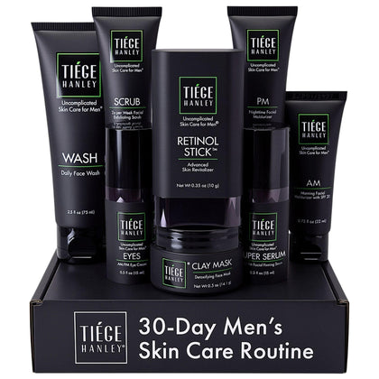 Tiege Hanley Rejuvenation Men's Skin Care Set packaging front view