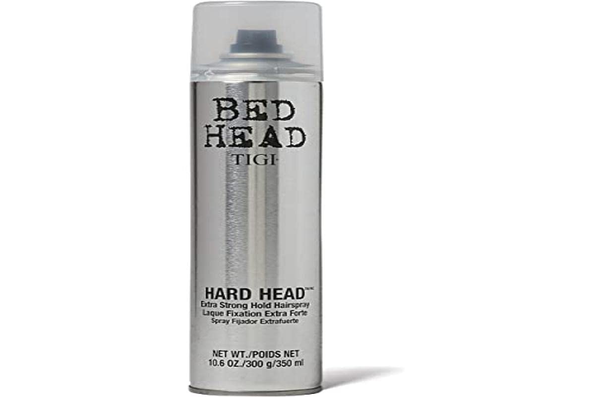 TIGI Bed Hard Head Extra Strong Hold Hair Spray 10.6 oz tan bottle