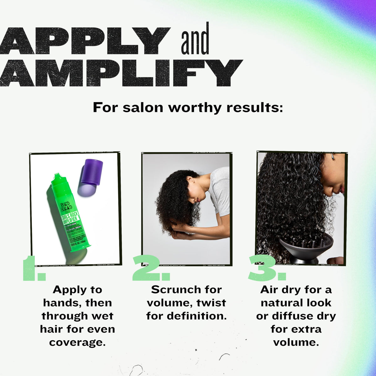 TIGI Bed Head Curls Rock Amplifier Curl Cream with ingredients listed