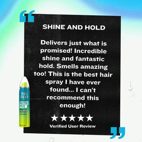 TIGI Bed Head Frizz Control Hair Spray 2 oz with styled hair