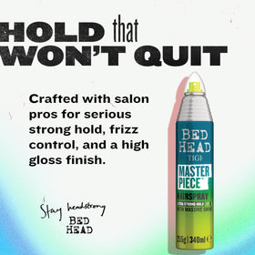 TIGI Bed Head Frizz Control Hair Spray back view with ingredients