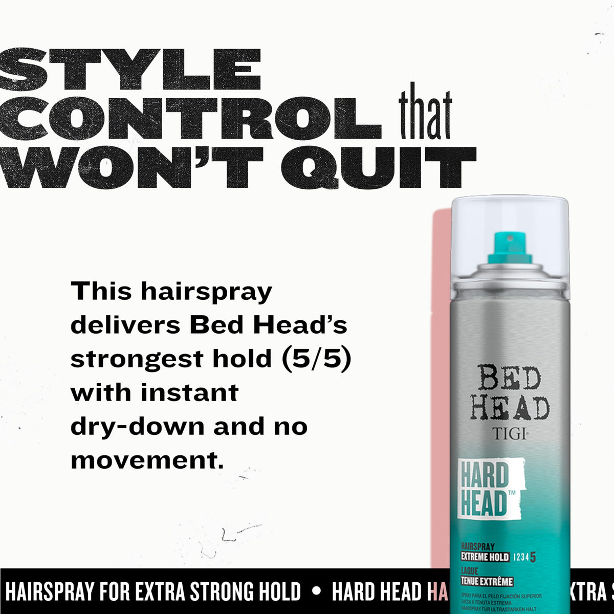 TIGI Bed Head Hard Head Hair Spray application demonstration