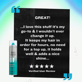 TIGI Bed Head Hard Head Hair Spray on vanity