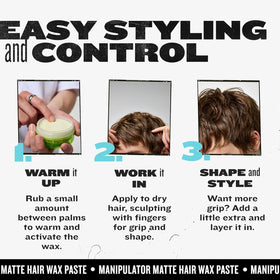 TIGI Bed Head Manipulator Matte Hair Wax application in hair