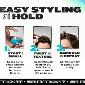 TIGI Bed Head Manipulator Texturizing Putty in hand