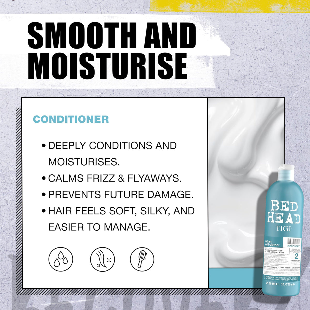 TIGI Bed Head Urban Antidotes Recovery Conditioner application on hair