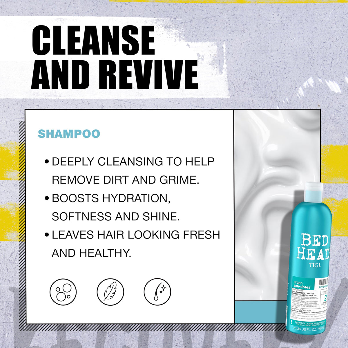 TIGI Bed Head Urban Antidotes Recovery Conditioner with ingredients displayed
