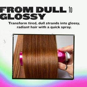 TIGI Headrush Spray showing application mist