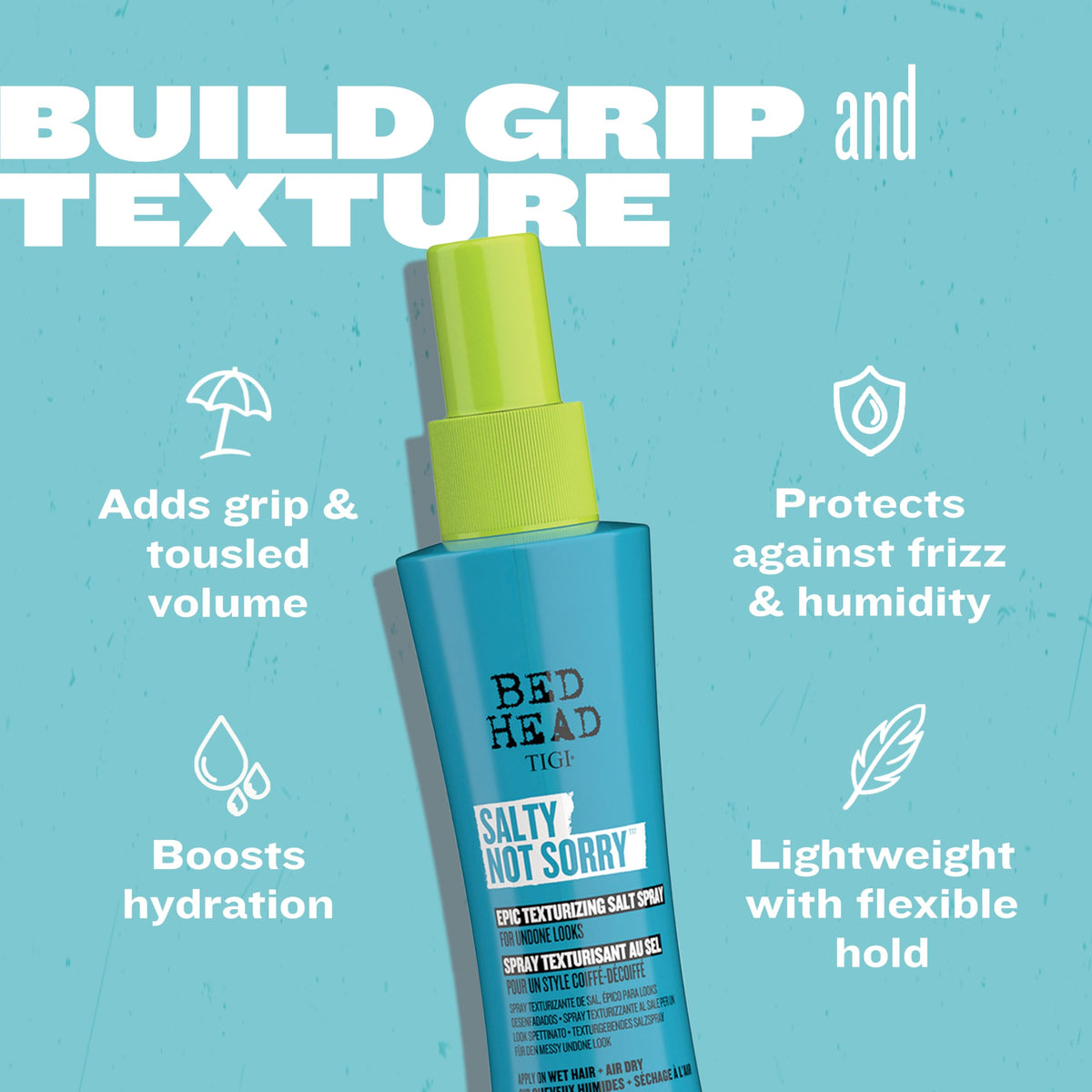 TIGI Salty Not Sorry Texturizing Salt Spray lifestyle scene