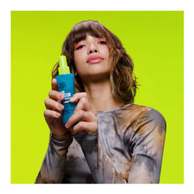TIGI Salty Not Sorry Texturizing Salt Spray on styled hair