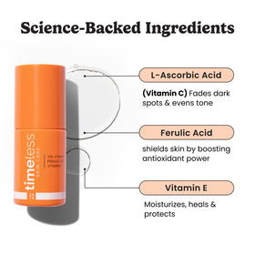 Timeless Skin Care serum bottle side view with pump