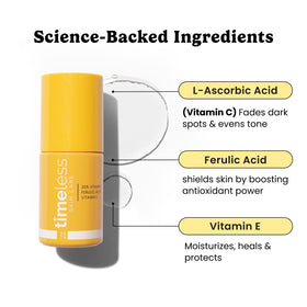 Timeless Skin Care Vitamin C Serum 1 oz bottle side view