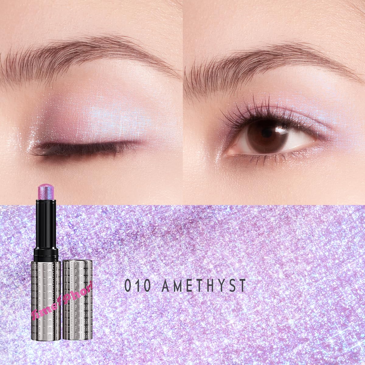 TIMEPHORIA Illumina Jelly Gel Eyeshadow Stick 010 Amethyst swatch on skin