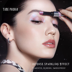 TIMEPHORIA Jelly Gel Eyeshadow Stick 001 Moonshell on a vanity
