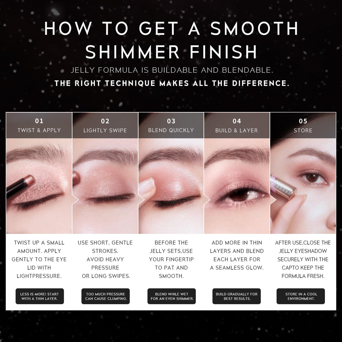 TIMEPHORIA Jelly Gel Eyeshadow Stick in a makeup bag