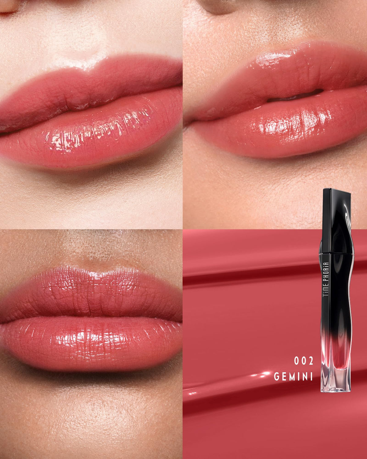 TIMEPHORIA Stellar Dust Lip Stain 002 Gemini swatch on skin