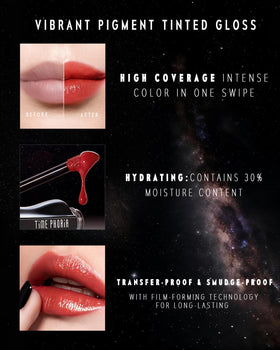 TIMEPHORIA Stellar Dust Lip Stain 03 on lips