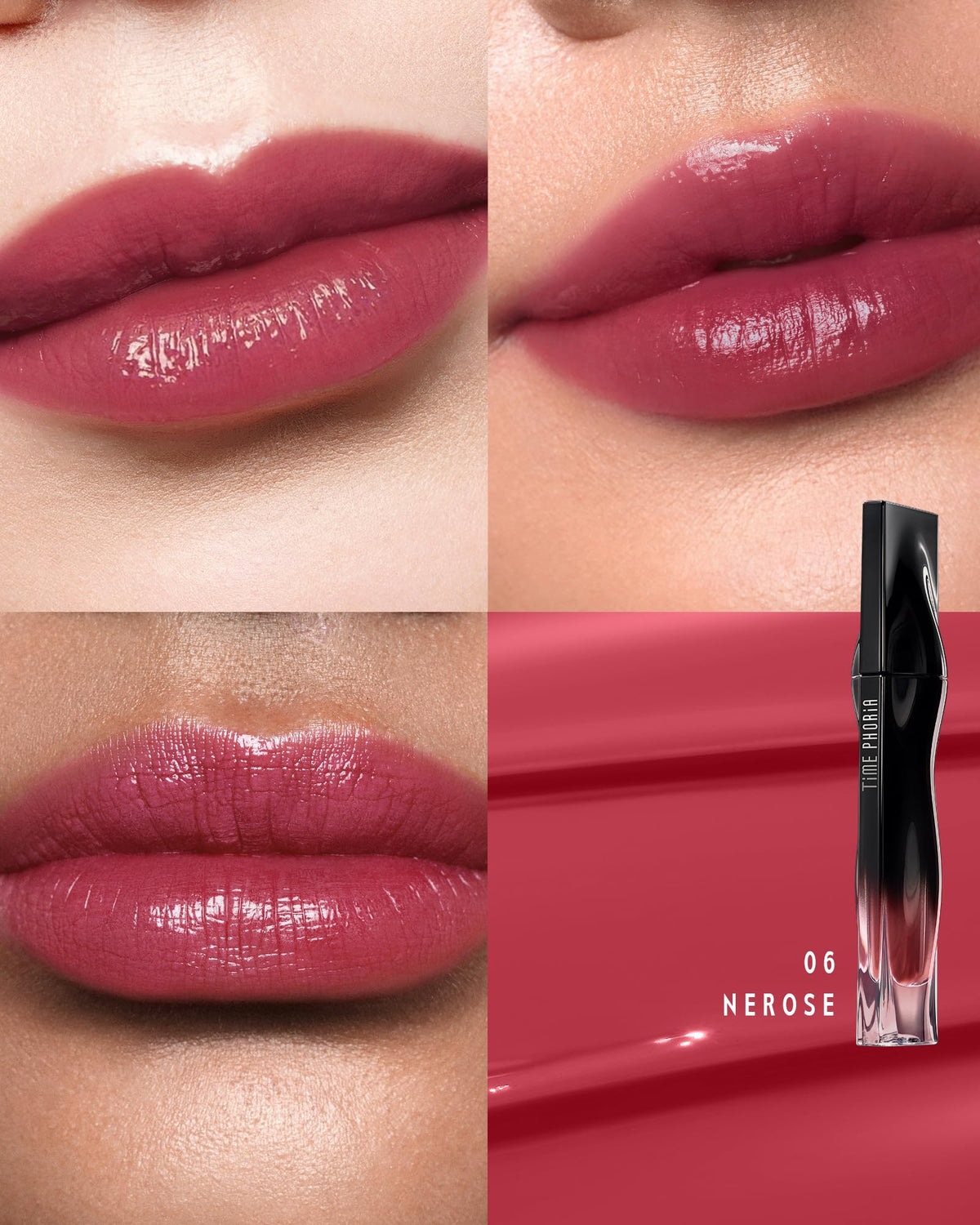 TIMEPHORIA Stellar Dust Lip Stain 06 Nerose applicator close-up