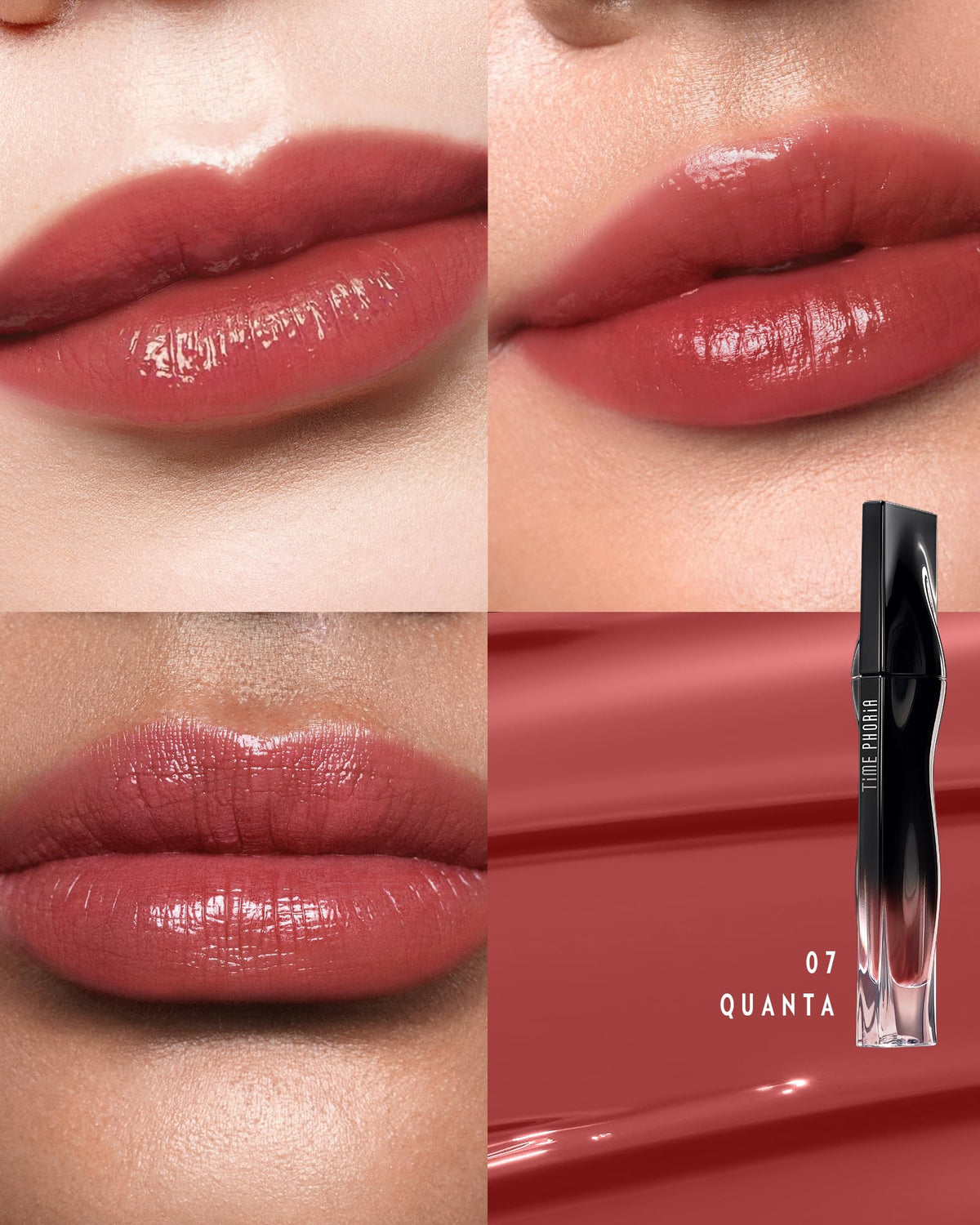 TIMEPHORIA Stellar Dust Lip Stain 07 Quanta swatch on skin