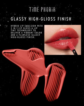 TIMEPHORIA Stellar Dust Lip Stain 12 Pulse on model's lips