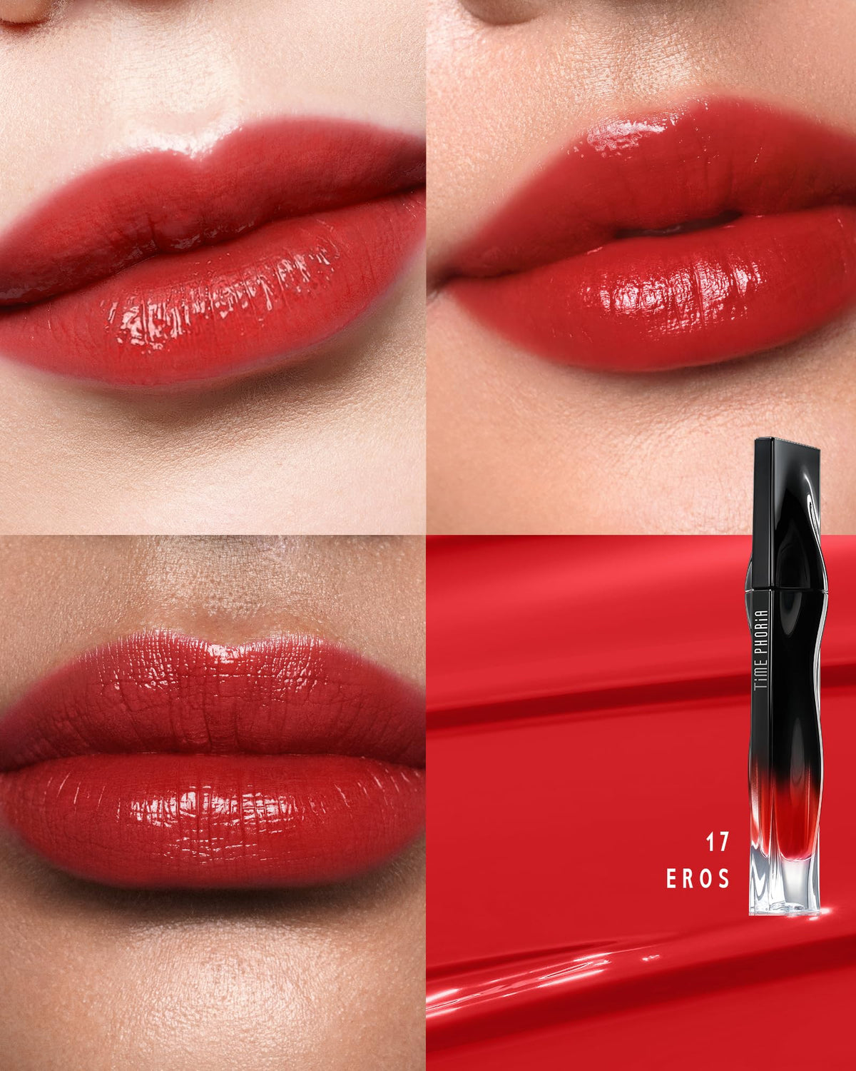 TIMEPHORIA Stellar Dust Lip Stain 17 Eros glossy finish close-up