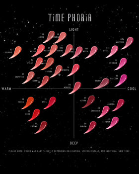 TIMEPHORIA Stellar Dust Lip Stain 21 Nexus texture on hand