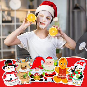 Timgle facial masks displayed in festive packaging