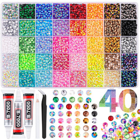 TINKRSTUFF 10000Pcs mixed-colour resin rhinestones box front view