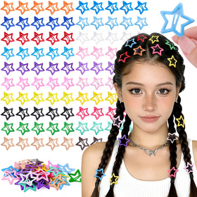 TINKRSTUFF 100PCS colourful star hair clips assorted colours