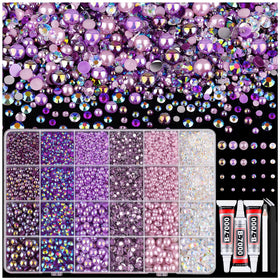 TINKRSTUFF 14000PCS flatback pearls and rhinestones kit front view