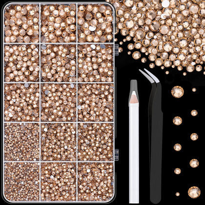 TINKRSTUFF 16000 Pcs champagne resin rhinestones box front view