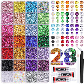 TINKRSTUFF 20000 Pcs multicolour rhinestones in storage box